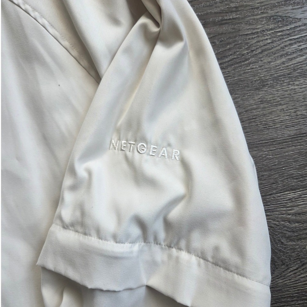 PING Windbreaker Men XL Ivory Quarter Zip Golf Jacket Netgear Logo - Picture 2 of 7